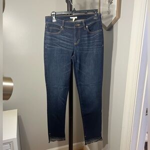 Eileen Fisher Jeans 4 Slim Tapered Tri Blend Dark Wash Stretch Organic Cotton